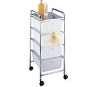 Desserte Messina - WENKO - Tour de rangement 4 tiroirs - Structure chromé - Tiroir plastique blanc