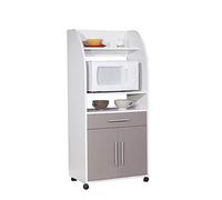 Desserte Micro-Ondes Bois Blanc/Taupe 63 x 138 x 40 cm, 8071A2191A80