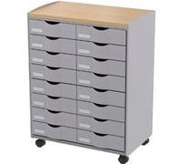 Désserte mobile 16 tiroirs grise G