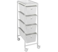 Desserte Mobile - Wenko - Gala - 4 Tiroirs - Métal - Plastique - Blanc Multicolore