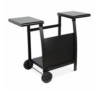 Alice's Garden - Desserte pour plancha au gaz - Chariot Porthos 2 brûleurs - Chariot Barbecue Noir. Cuisine extérieure. roulettes