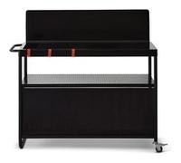 BRASERO - Chariot Infinite 100 pour plancha - Desserte de Jardin extérieur - 3 Niveaux de Rangement - 100 cm - Crédence Anti-Vent - Facile à déplacer - Acier - Noir
