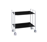 Desserte pliante 2 niveaux avec roulettes - structure blanche, bauhaus Don Hierro