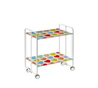 Desserte pliante 2 niveaux avec roulettes - structure blanche, bauhaus Don Hierro