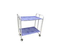 Desserte pliante 2 niveaux avec roulettes - structure blanche, bauhaus Don Hierro