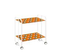 Desserte pliante 2 niveaux avec roulettes - structure blanche, bauhaus Don Hierro