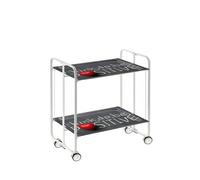 Desserte pliante 2 niveaux avec roulettes - structure blanche, bauhaus Don Hierro