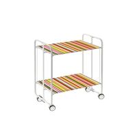 Desserte pliante 2 niveaux avec roulettes - structure blanche, bauhaus Don Hierro