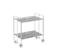 Desserte pliante 2 niveaux avec roulettes - structure blanche, bauhaus Don Hierro