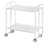 Desserte pliante 2 niveaux avec roulettes - structure blanche, bauhaus Don Hierro