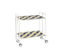 Desserte pliante 2 niveaux avec roulettes - structure blanche, bauhaus Don Hierro