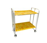 Desserte pliante 2 niveaux avec roulettes - structure blanche, bauhaus Don Hierro