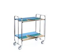 Desserte pliante 2 niveaux avec roulettes - structure chromée, bauhaus Don Hierro