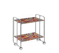 Desserte pliante 2 niveaux avec roulettes - structure gris aluminium, bauhaus Don Hierro