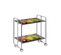 Desserte pliante 2 niveaux avec roulettes - structure gris aluminium, bauhaus Don Hierro