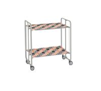 Desserte pliante 2 niveaux avec roulettes - structure gris aluminium, bauhaus Don Hierro