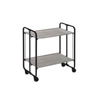 Table roulante pliante bauhaus, 2 plateaux, châssis noir Don Hierro