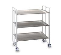 Desserte pliante 3 niveaux avec roulettes - structure blanche, bauhaus Don Hierro