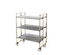 Desserte pliante 3 niveaux avec roulettes - structure recouverte d'un bain d'or, bauhaus Don Hierro