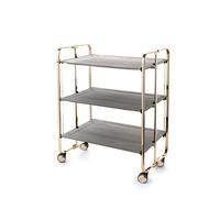 Desserte pliante 3 niveaux avec roulettes - structure recouverte d'un bain d'or, bauhaus Don Hierro