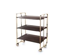 Desserte pliante 3 niveaux avec roulettes - structure recouverte d'un bain d'or, bauhaus Don Hierro