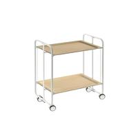 Desserte pliante bauhaus avec roulettes - structure blanche, 2 niveaux, 4 positions Don Hierro