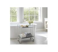 Desserte pliante BAUHAUS avec roulettes, Structure blanche, 2 niveaux, 4 positions, DON HIERRO. GrisGris