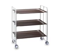 Desserte pliante bauhaus avec roulettes - structure blanche, 3 niveaux, 3 positions Don Hierro