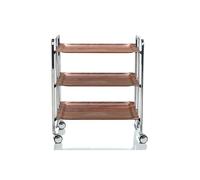 Desserte pliante bauhaus avec roulettes - structure chromée, 3 niveaux, 3 positions Don Hierro