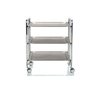 Desserte pliante bauhaus avec roulettes - structure chromée, 3 niveaux, 3 positions Don Hierro