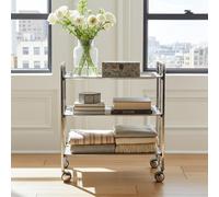 Desserte pliante bauhaus avec roulettes - structure chromée, 3 niveaux, 3 positions Don Hierro