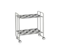 Desserte pliante bauhaus avec roulettes - structure grise, 2 niveaux, 4 positions Don Hierro