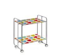 Desserte pliante bauhaus avec roulettes - structure grise, 2 niveaux, 4 positions Don Hierro
