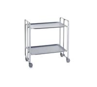 Desserte pliante bauhaus avec roulettes - structure grise, 2 niveaux, 4 positions Don Hierro