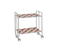 Desserte pliante bauhaus avec roulettes - structure grise, 2 niveaux, 4 positions Don Hierro