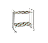 Desserte pliante bauhaus avec roulettes - structure grise, 2 niveaux, 4 positions Don Hierro