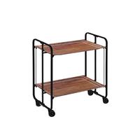 Desserte pliante bauhaus avec roulettes - structure noire, 2 niveaux, 4 positions Don Hierro