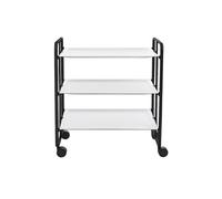 Desserte pliante bauhaus avec roulettes - structure noire, 3 niveaux, 3 positions Don Hierro
