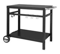 Desserte pour Plancha en Métal Noir - Deux Étagères -100,5 x 59 x 81 cm Noir G