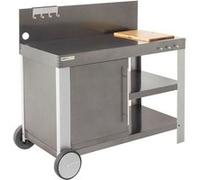 Cook'in Garden Desserte pour plancha Nova 110 Premium – Plan de travail, roulettes – Noir/Gris
