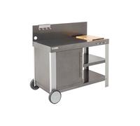 Cook'in Garden Desserte pour plancha Nova 110 Premium – Plan de travail, roulettes – Noir/Gris