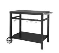 Royal Gourmet Desserte Plancha Extérieure, Chariot Pour Barbecue En Métal Avec Grande Surface De Travail, Adapté Pour Dessertes De Jardin, Four A Pizza, 100,5 X 59 X 81 Cm Noir