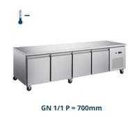 Desserte réfrigérée négative - 4 portes GN1/1 - 553 L - -18/-22°C - Inox
