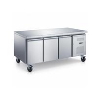Desserte réfrigérée pâtissière - 3 portes - 448 L - Froid ventilé - Plan de travail inox