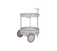 BENJI - Desserte ronde en métal gris clair 2 niveaux - Altobuy Gris G