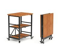 Desserte roulante en bois, chariot de cuisine de service meuble, petite table roulante pour petit espace, chariot de rangement roulant multifonction pour cuisine, salon, bureau, restaurant (30*55)