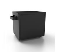 Desserte roulante en acier noir pour plancha