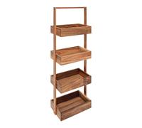 Desserte Salle de Bain 4 Niveaux "Trolley" 88cm Naturel