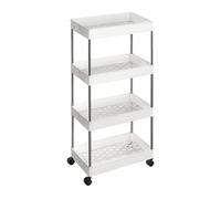 Desserte sur roulettes 4 niveaux blanche - L40 x H86 cm Calicosy