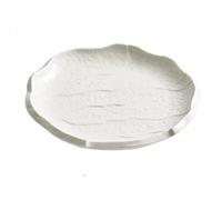 Desserts Assiette à manger blanche en céramique dîner irrégulière vaisselle dessert Ustensiles de maison Hôtel Café plate creuse En-cas(Grand)